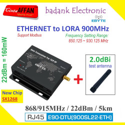 EBYTE E90-DTU (900SL22-ETH) MODBUS TCP/IP to LORA 900MHz with Antenna